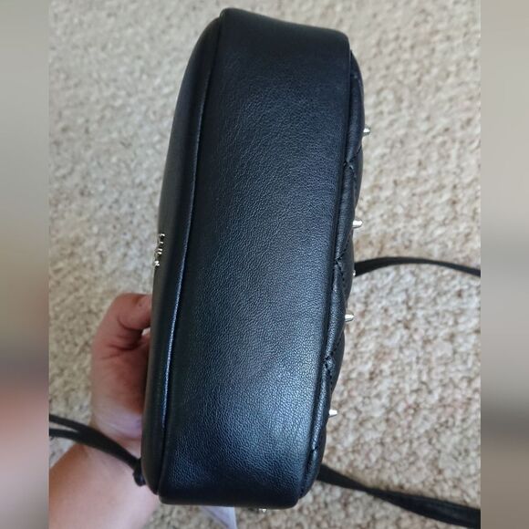 RM Rebecca Minkoff diamond quilted  with studded crossbody in black - Picture 8 of 12